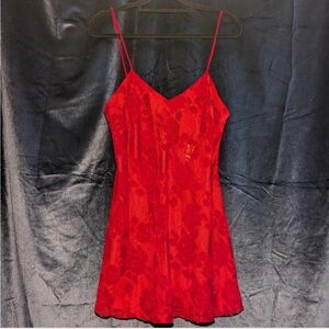 Victoria's Secret Red Satin Lingerie Slip Dress